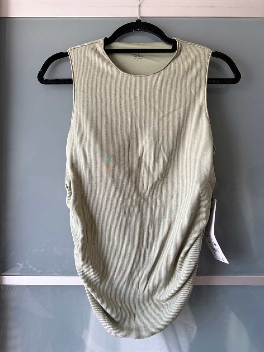 NWT ALO Ribbed En Pointe Tank - Dune Grass